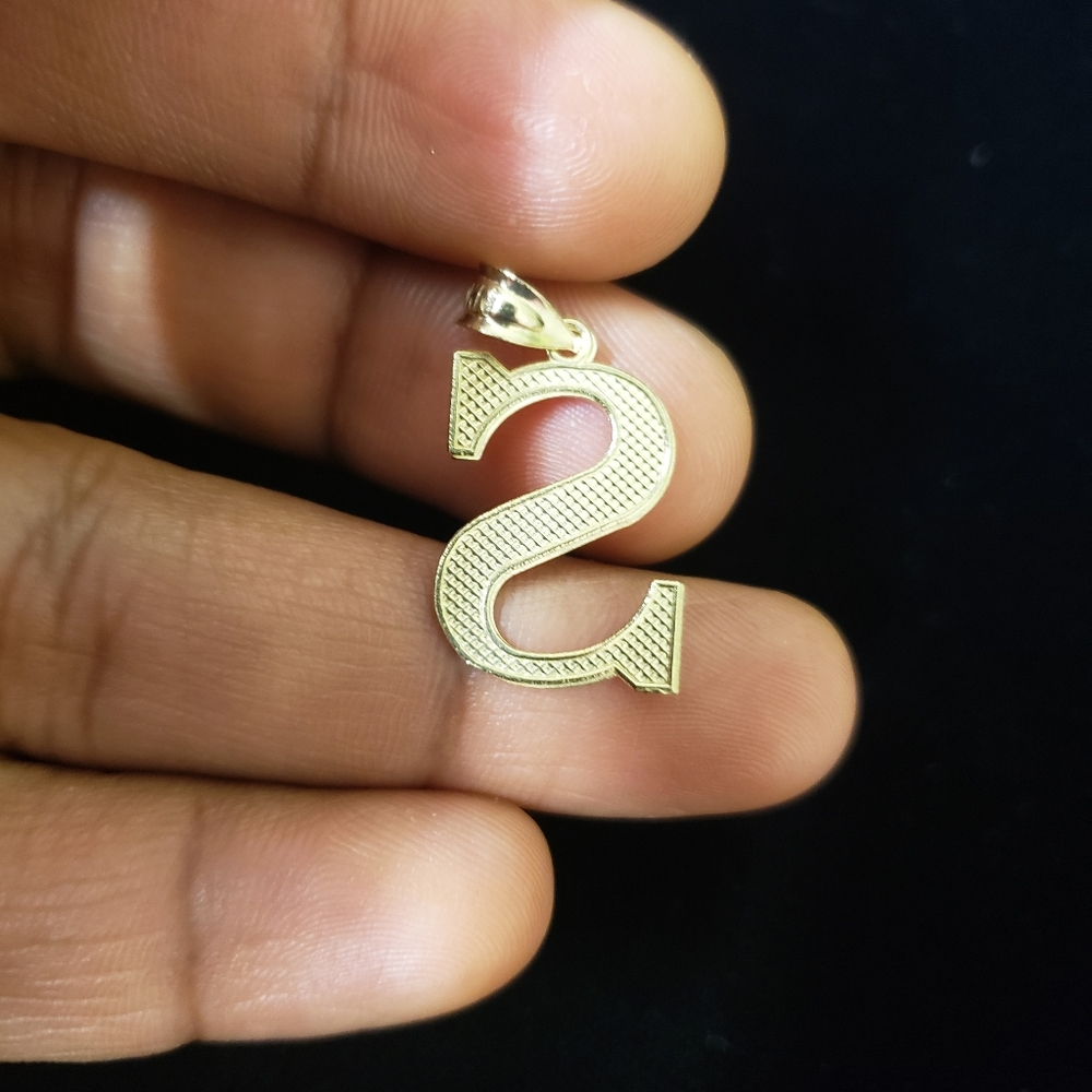 10kt Gold Letter S Pendant - Picture 8 of 11